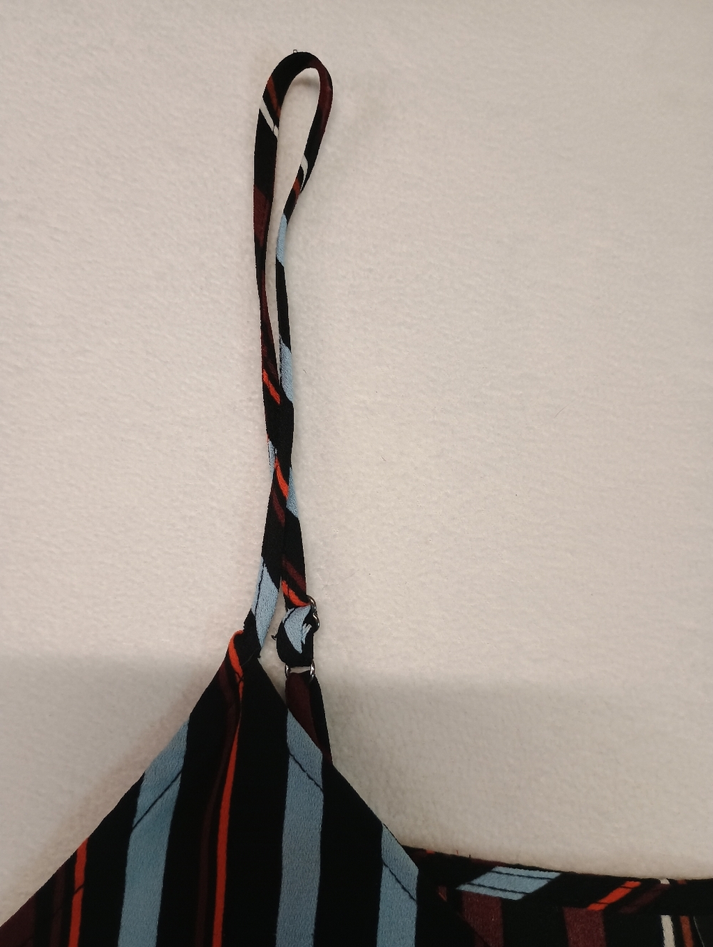 Halogen Women's Striped Spaghetti Strap Cami Top - Black, Light Blue & Rust - Picture 3 of 8